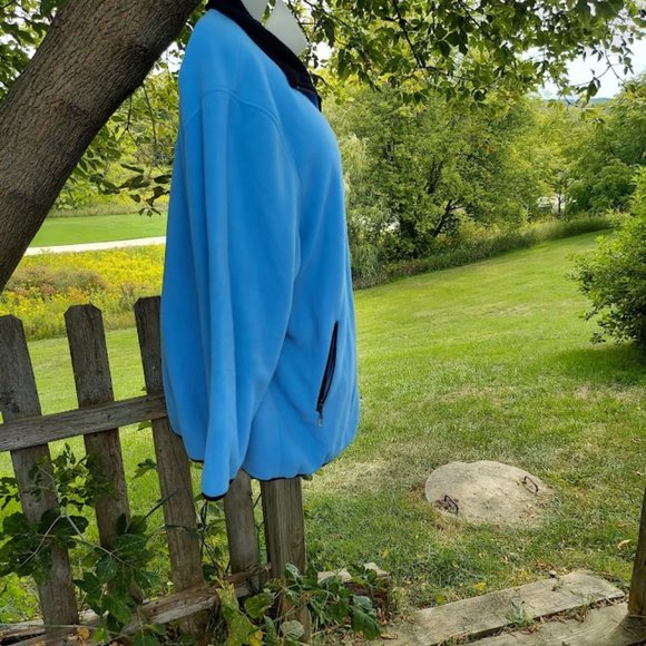 Junonia Womens Plus Size 3X 2-Way Reversible Fleece Black and Blue Zip Jacket - Picture 3 of 14